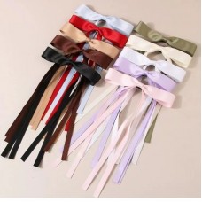 Mueehoo 10PCS Hair Ribbon Bows Hair Clips with Bowknot Long Tail Tassel Bows Ribbons for Hair Barrettes
